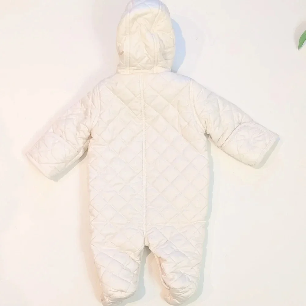 Ralph Lauren Cream Quilted Hooded Snowsuit
